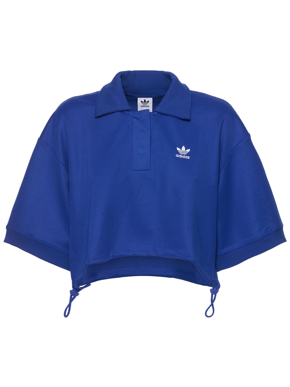 Adidas Originals Crop Polo Top In Blue | ModeSens