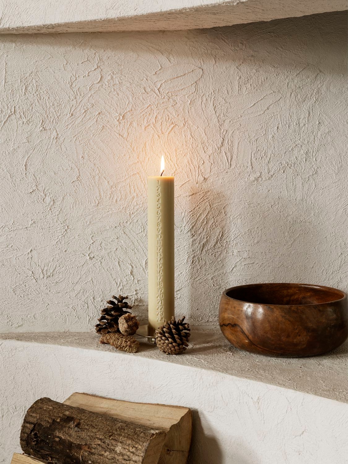 Shop Ferm Living Pure Advent Candle In Beige