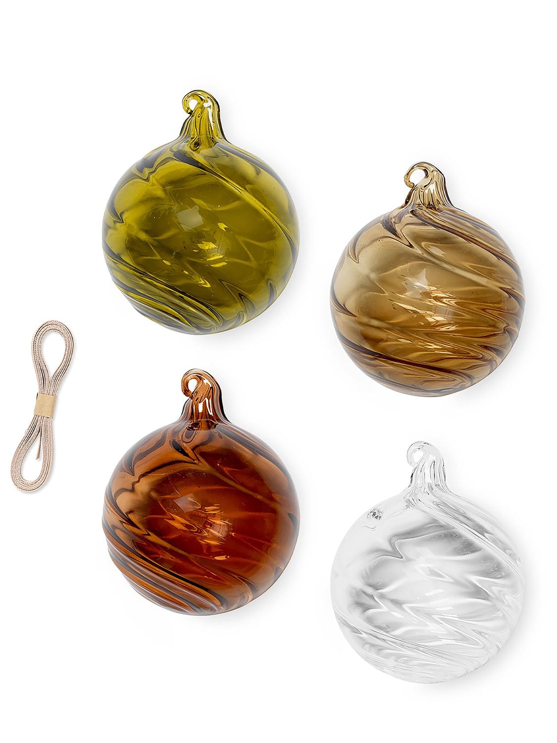 Ferm Living Set Of 4 Twirl Ornaments In Multicolor