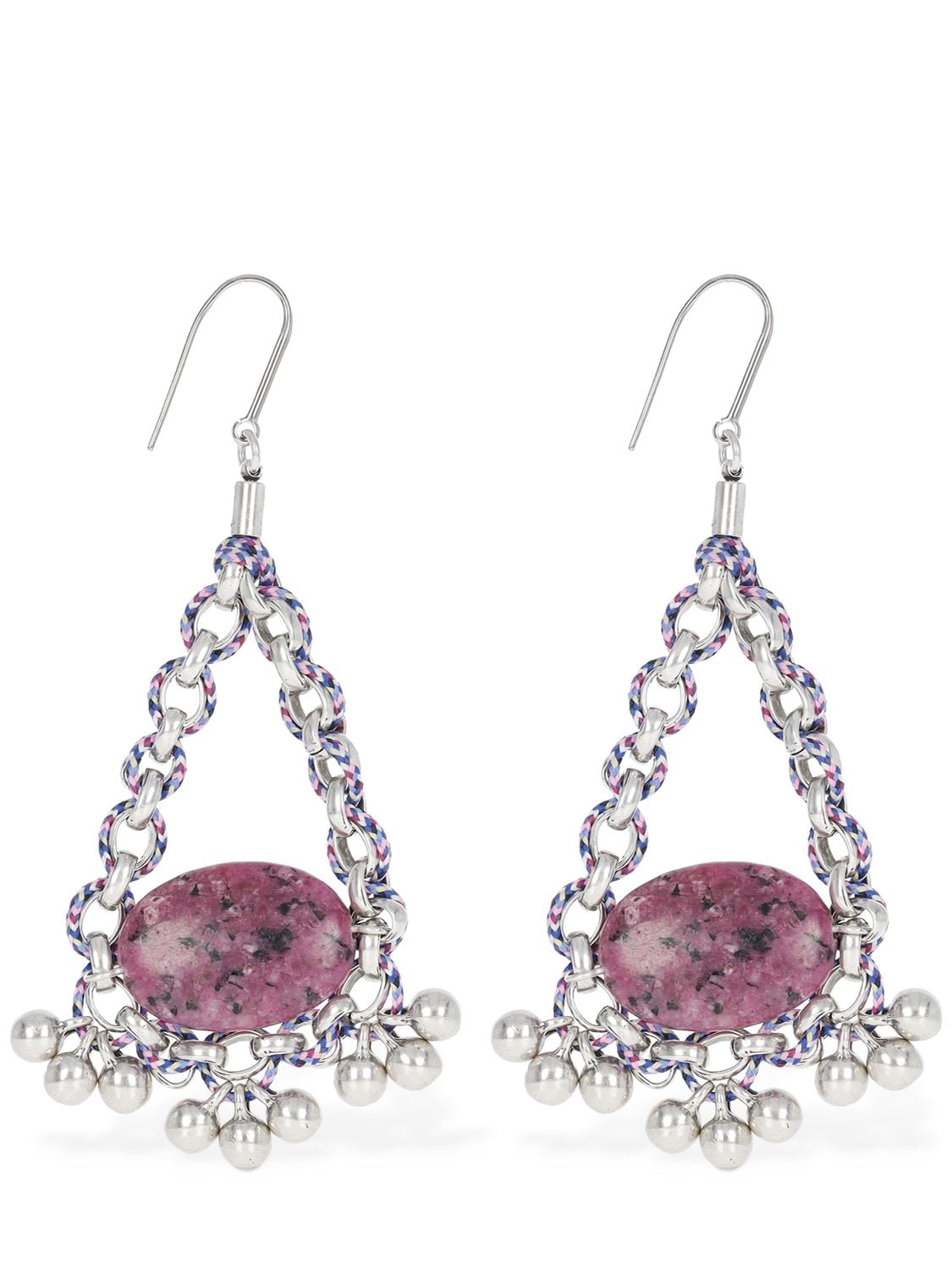 Shop Isabel Marant Amazing Grace Drop Earrings In Fuchsia,silver
