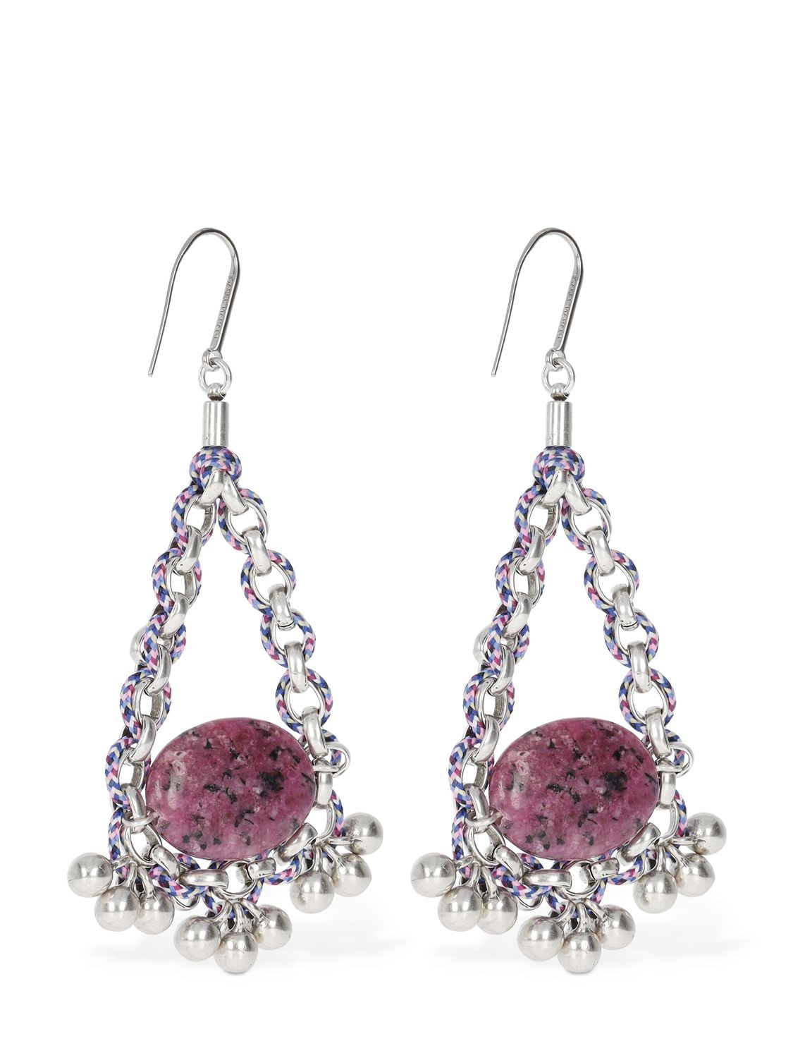 Shop Isabel Marant Amazing Grace Drop Earrings In Fuchsia,silver
