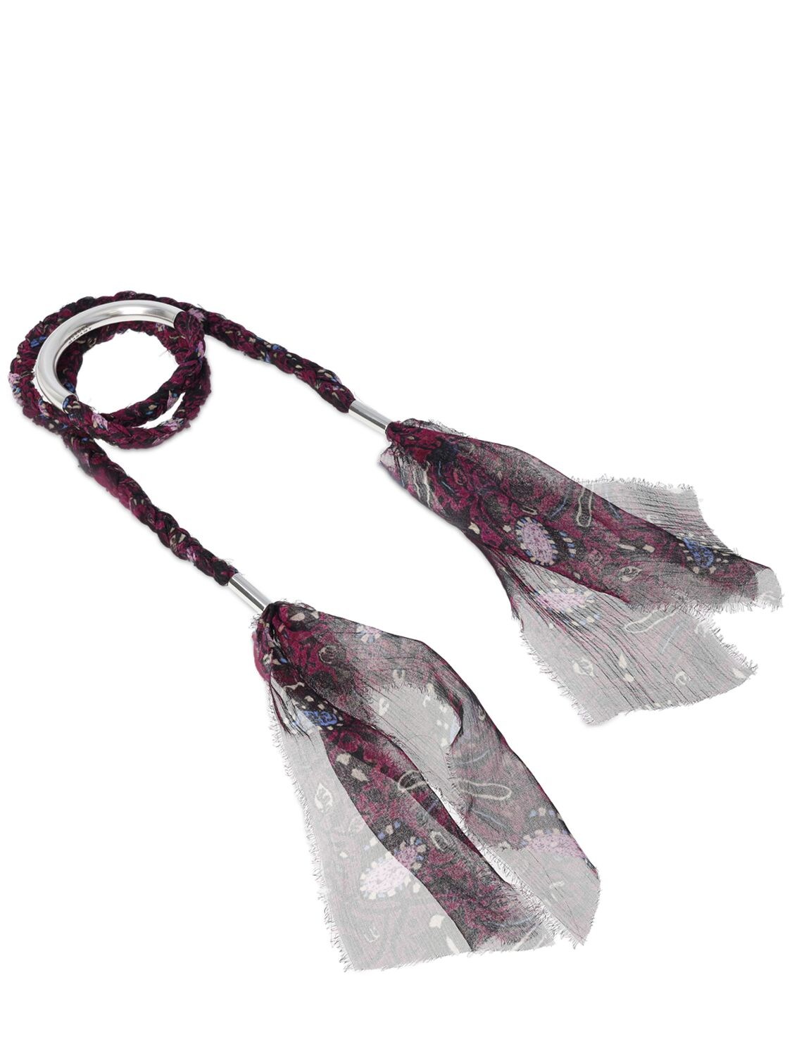 Shop Isabel Marant Riviera Silk Bracelet In Fuchsia,silver