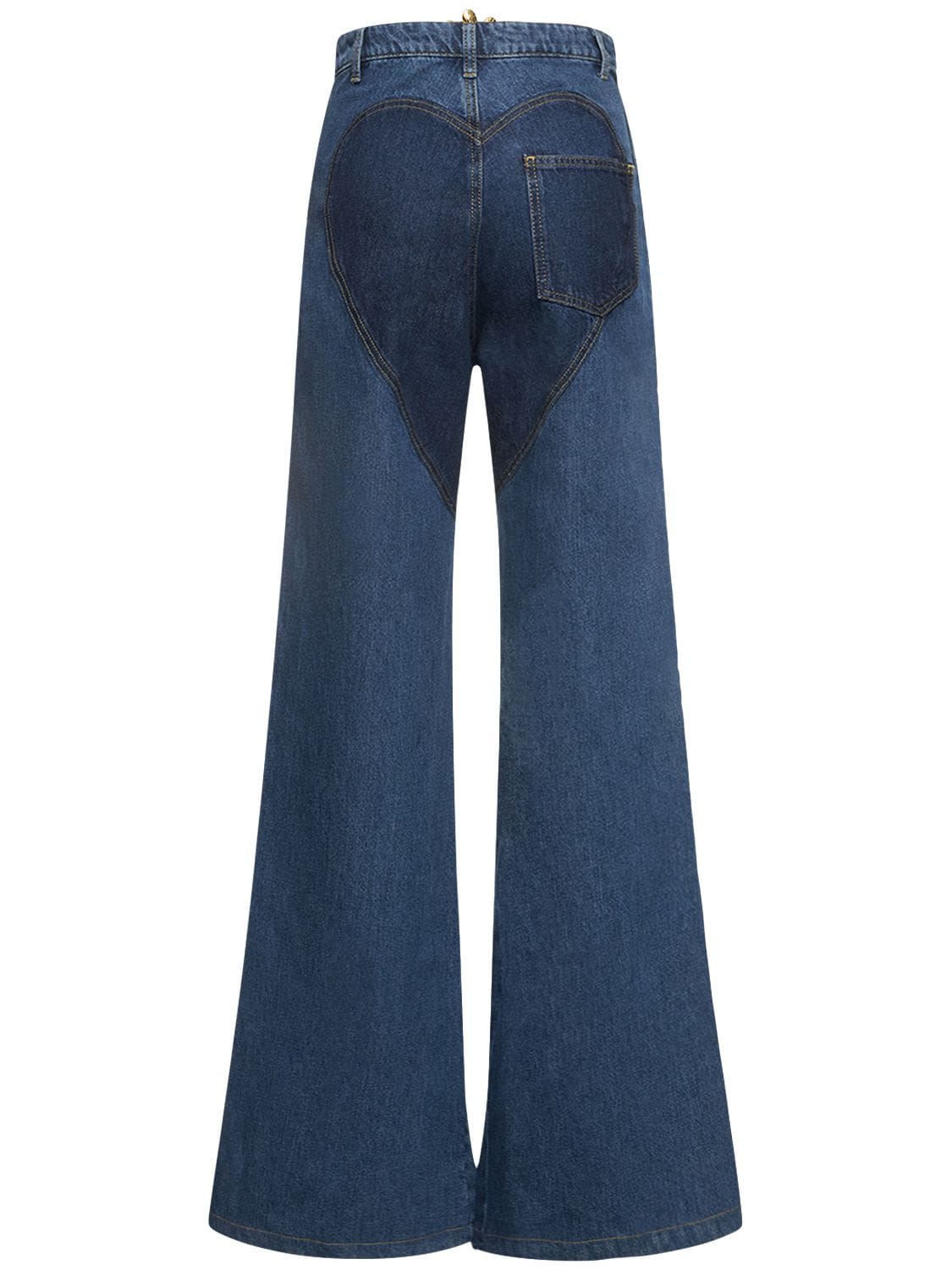 Area Mussel Flower Rope Cutout Wide Leg Jeans In Blue | ModeSens