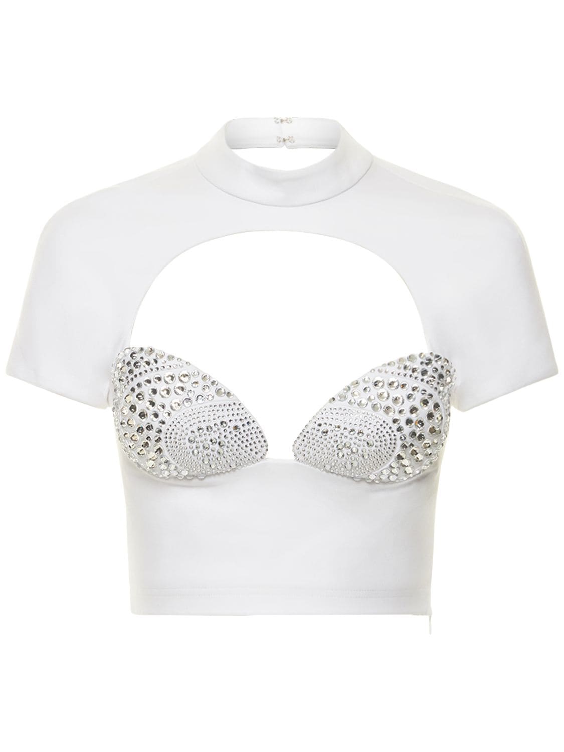 AREA Embellished Mussel Cup T-shirt