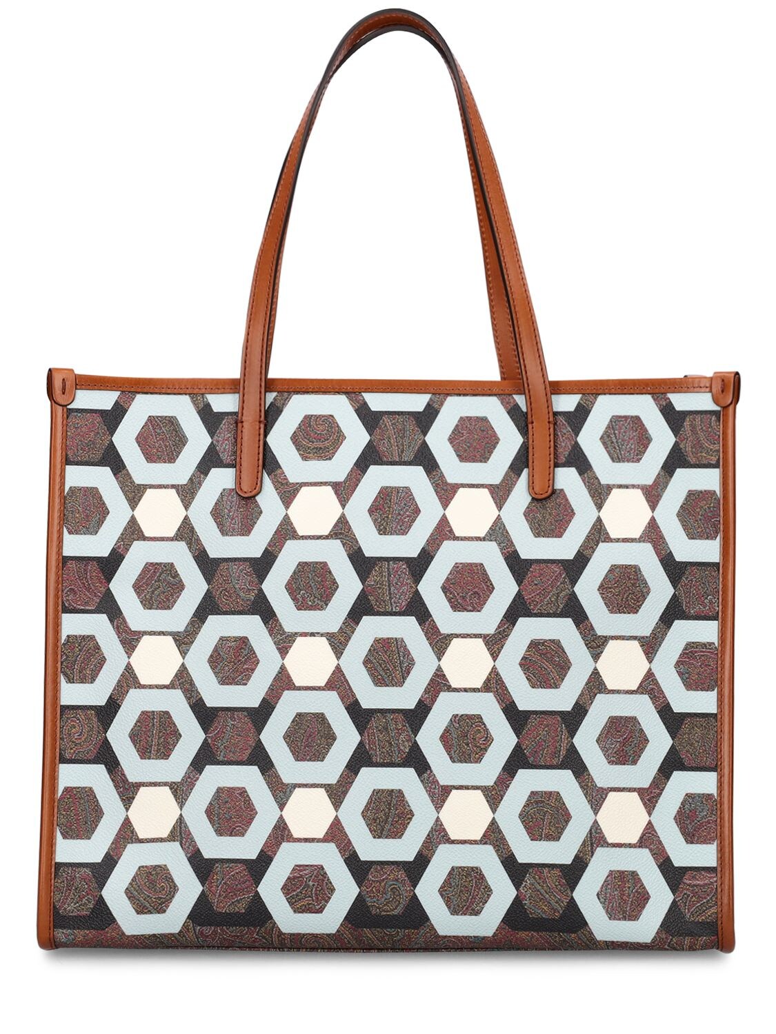 Sac Cabas En Cuir Et Pvc Imprimé Patch