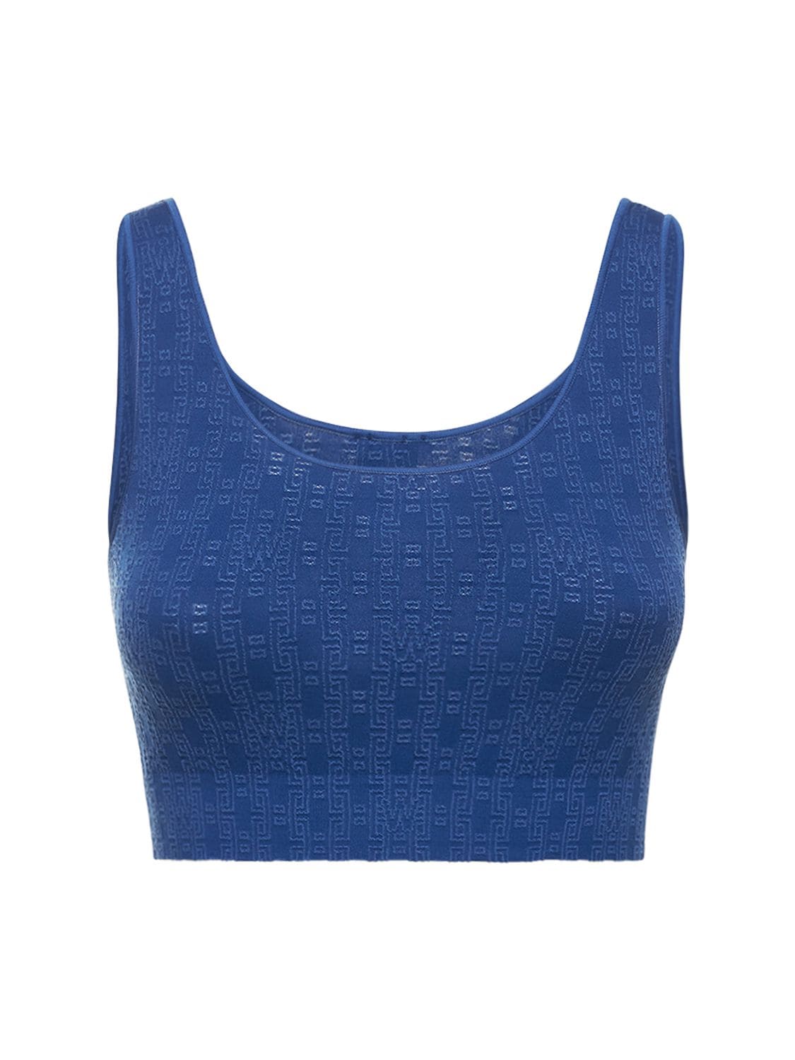 Wolford Succession Logo Chain Jacquard Bra Top In Blue