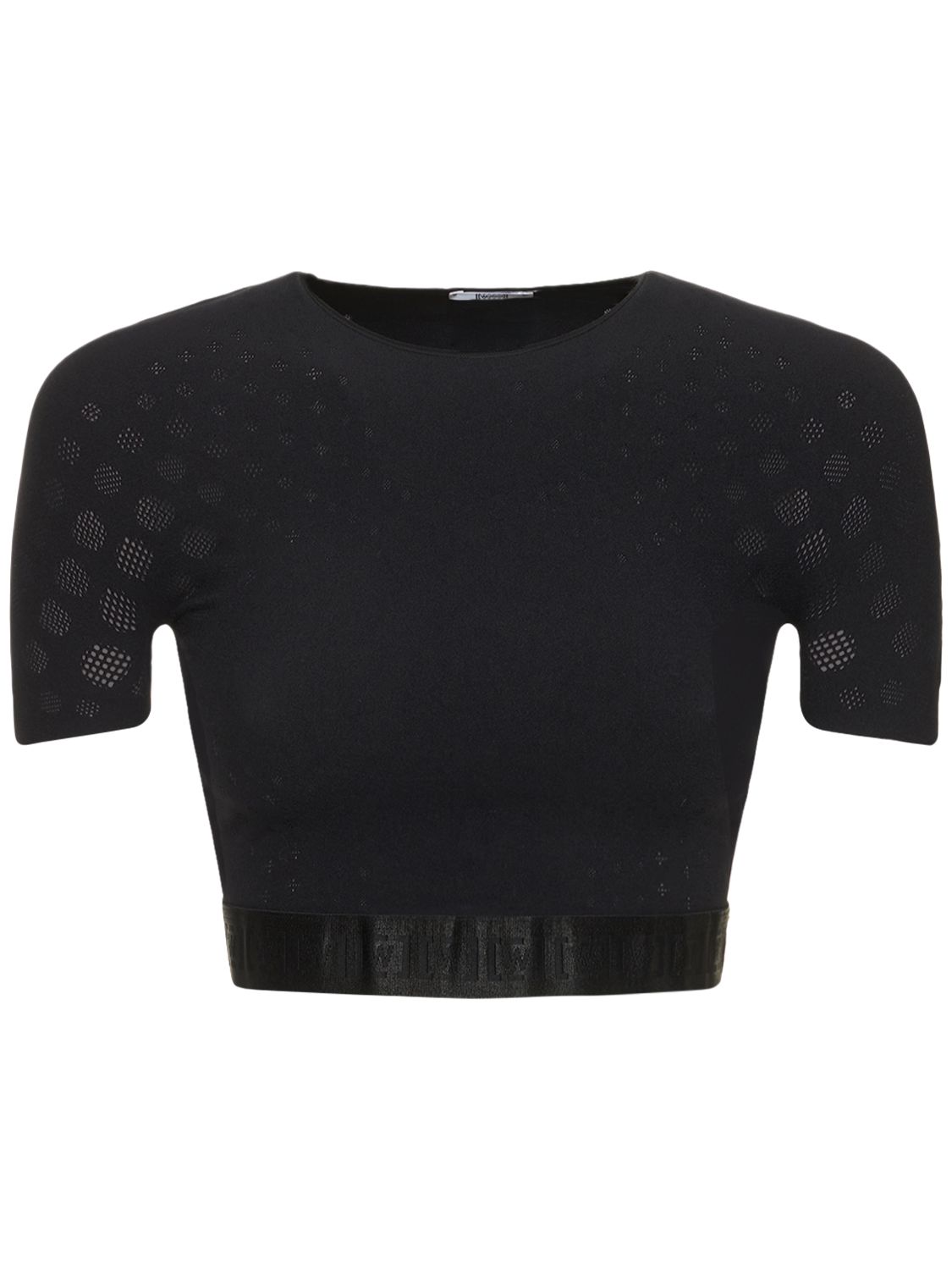 Wolford Black Illusion Net Sport Top In Black