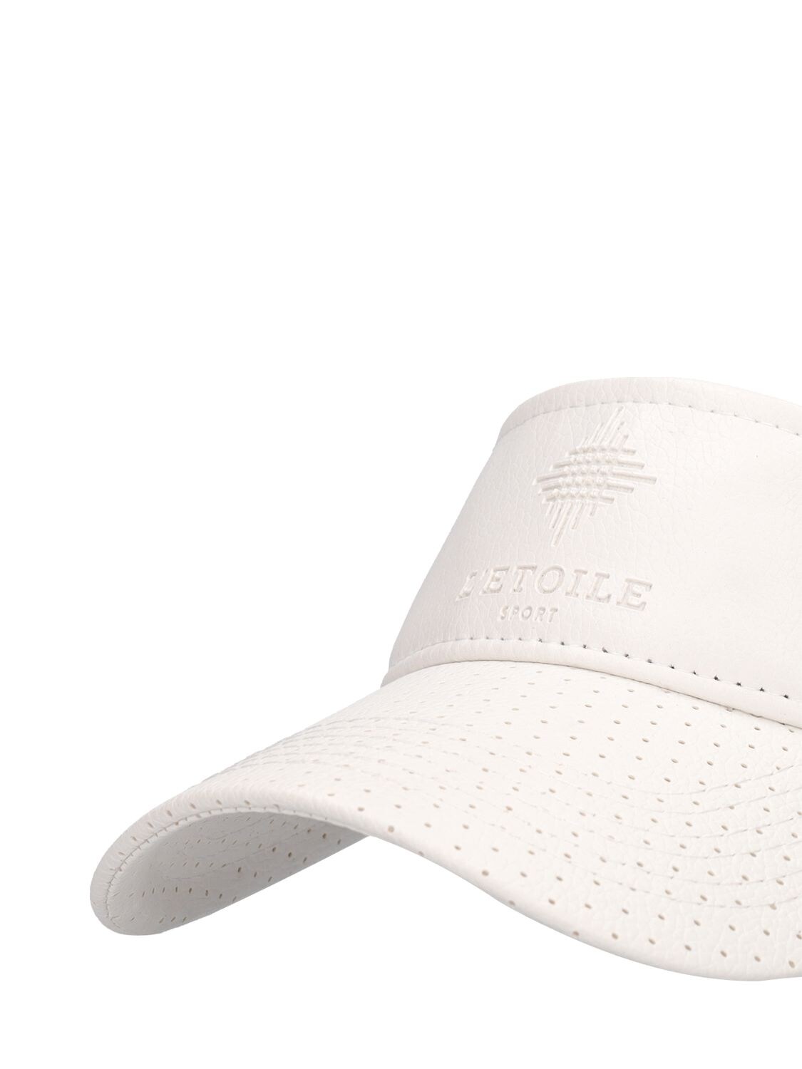 Shop L'etoile Sport Perforated Leather Visor In White