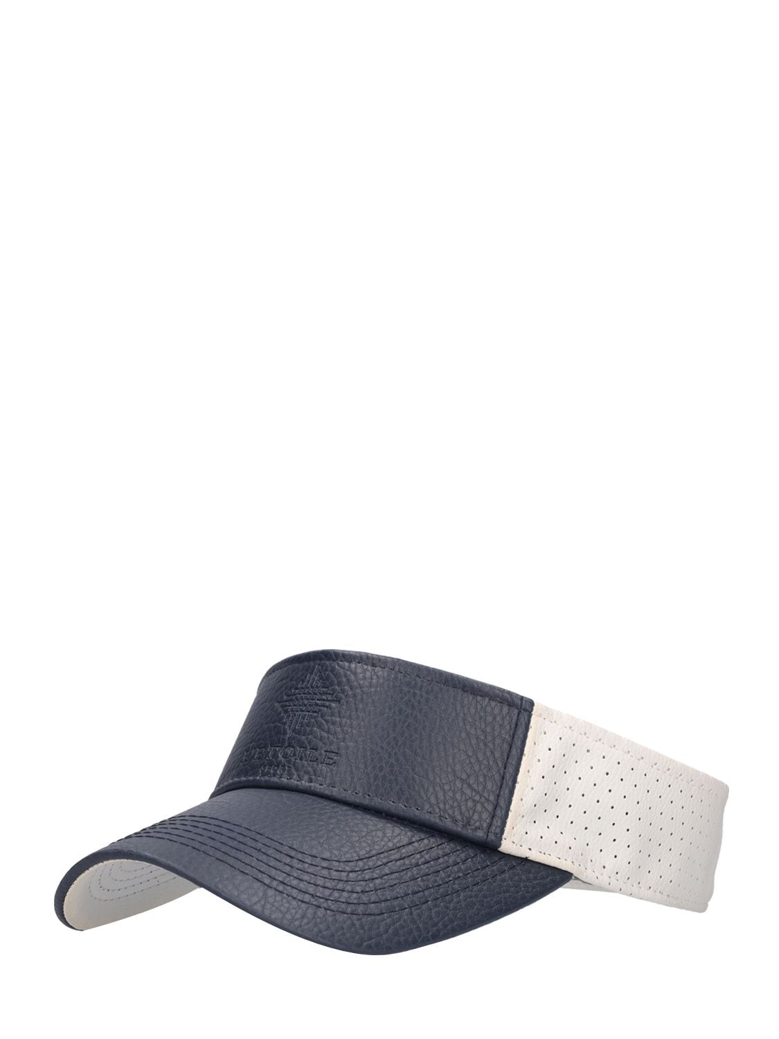 Shop L'etoile Sport Perforated Leather Visor In Blue
