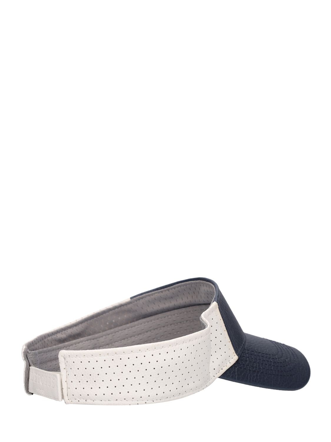 Shop L'etoile Sport Perforated Leather Visor In Blue