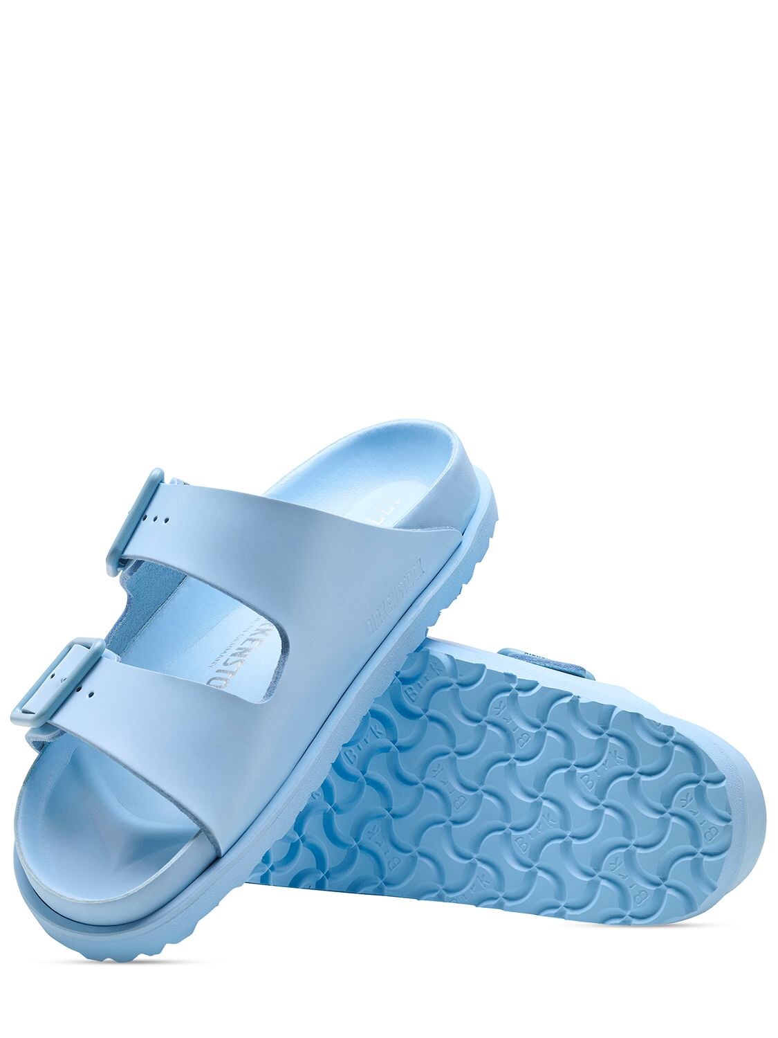 Shop Birkenstock 1774 Arizona Exq Smooth Leather Sandals In Light Blue