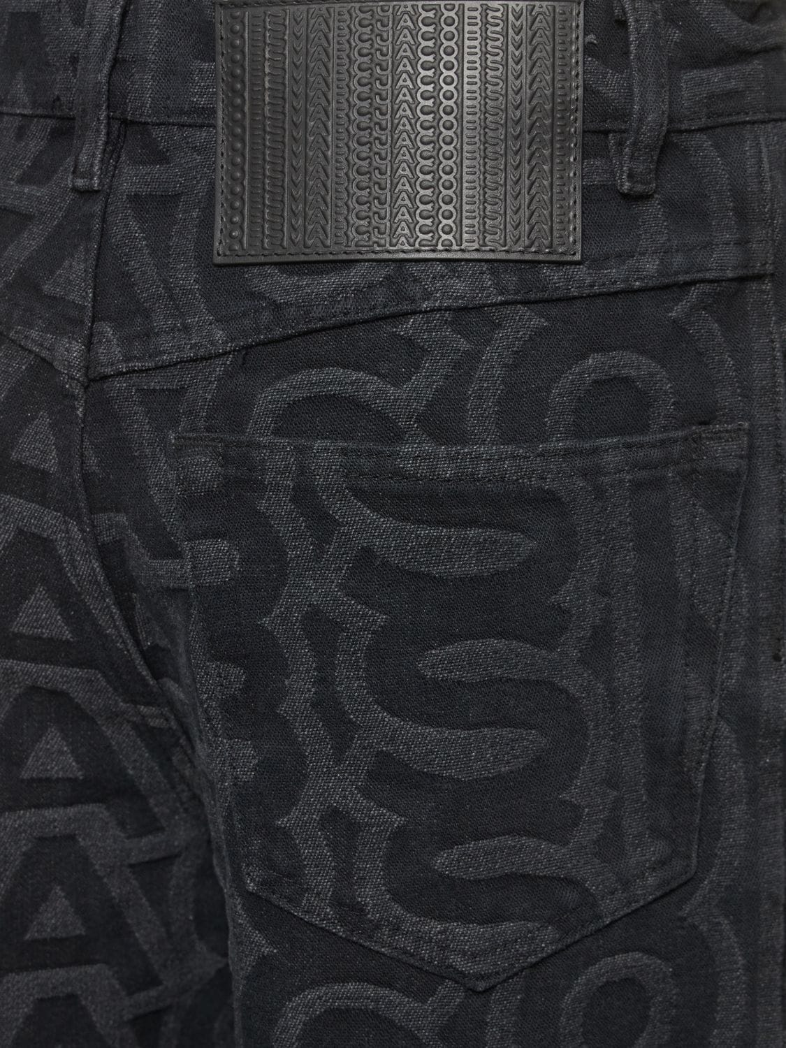 Shop Marc Jacobs (the) Monogram Overdyed Denim Pants In Black