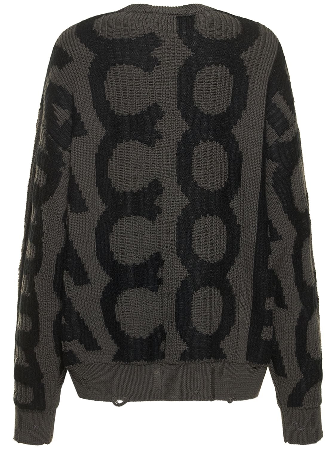Shop Marc Jacobs Monogram Distressed Sweater In Black,grey
