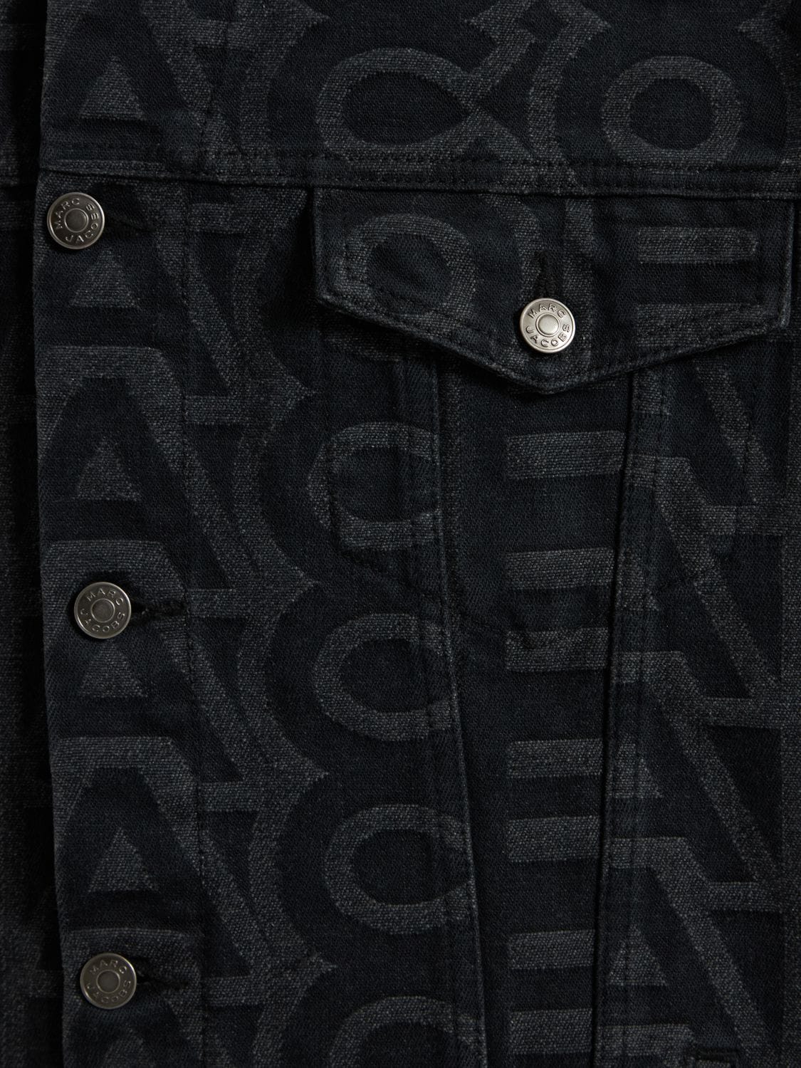 Shop Marc Jacobs (the) Monogram Denim Jacket In Black