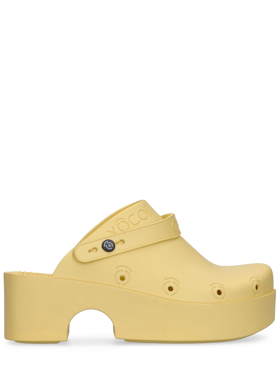 Xocoi 60mm Recycled Rubber Clogs In Yellow