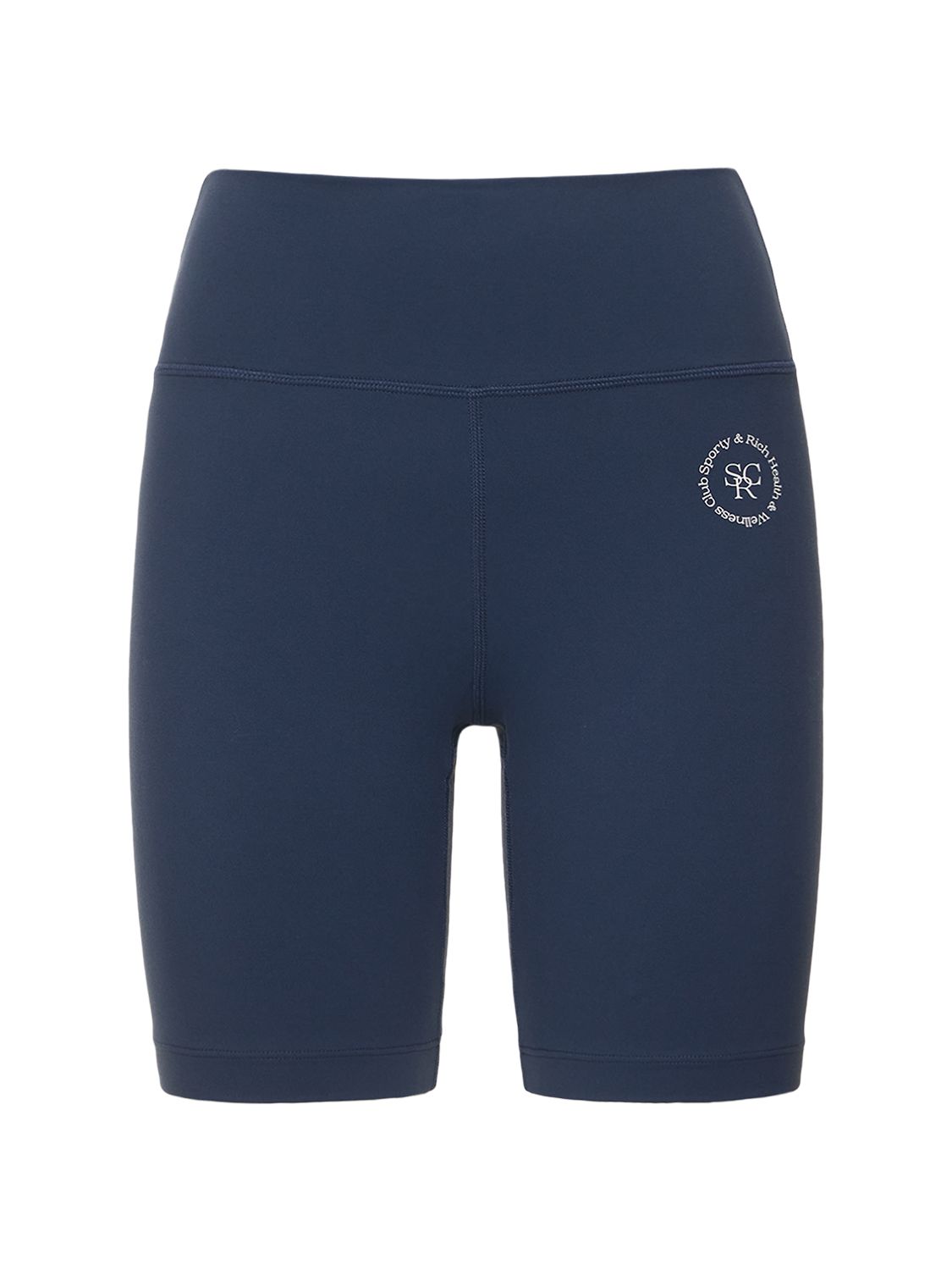 Sporty And Rich Logo-print Detail Shorts In Navy