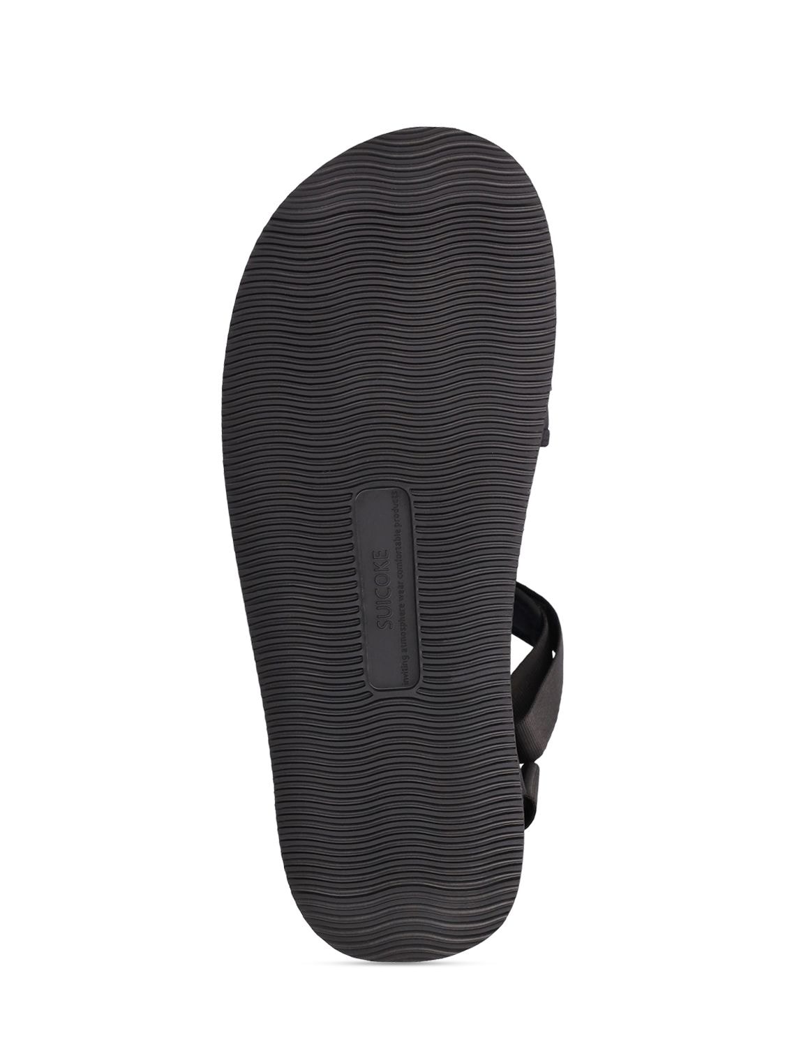 Cel-v Velcro-strap Flatform Sandals In Black