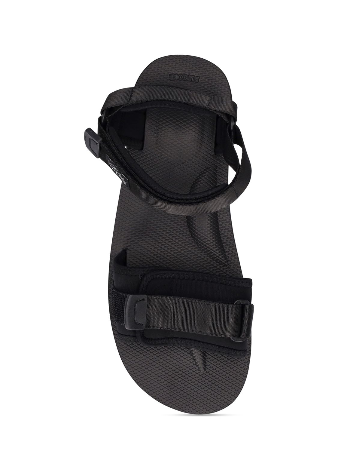 Cel-v Velcro-strap Flatform Sandals In Black