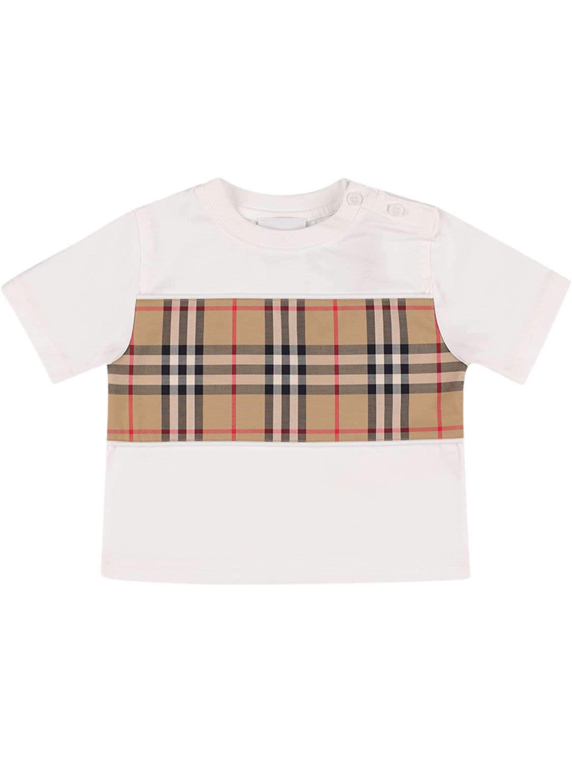 Shop Burberry Cotton Jersey T-shirt W/ Check Insert In White
