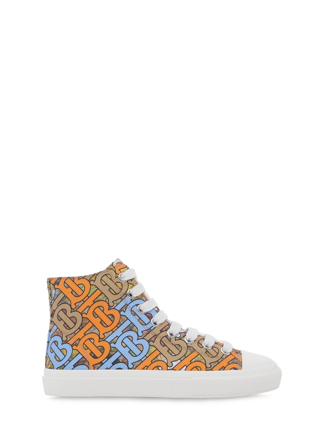 Printed Canvas Lace-up High Top Sneakers