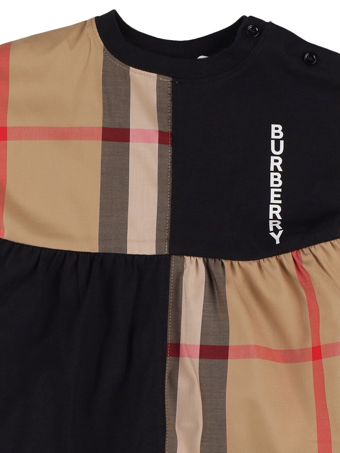 Shop Burberry Dress & Diaper Cover W/ Check Inserts In Beige,black