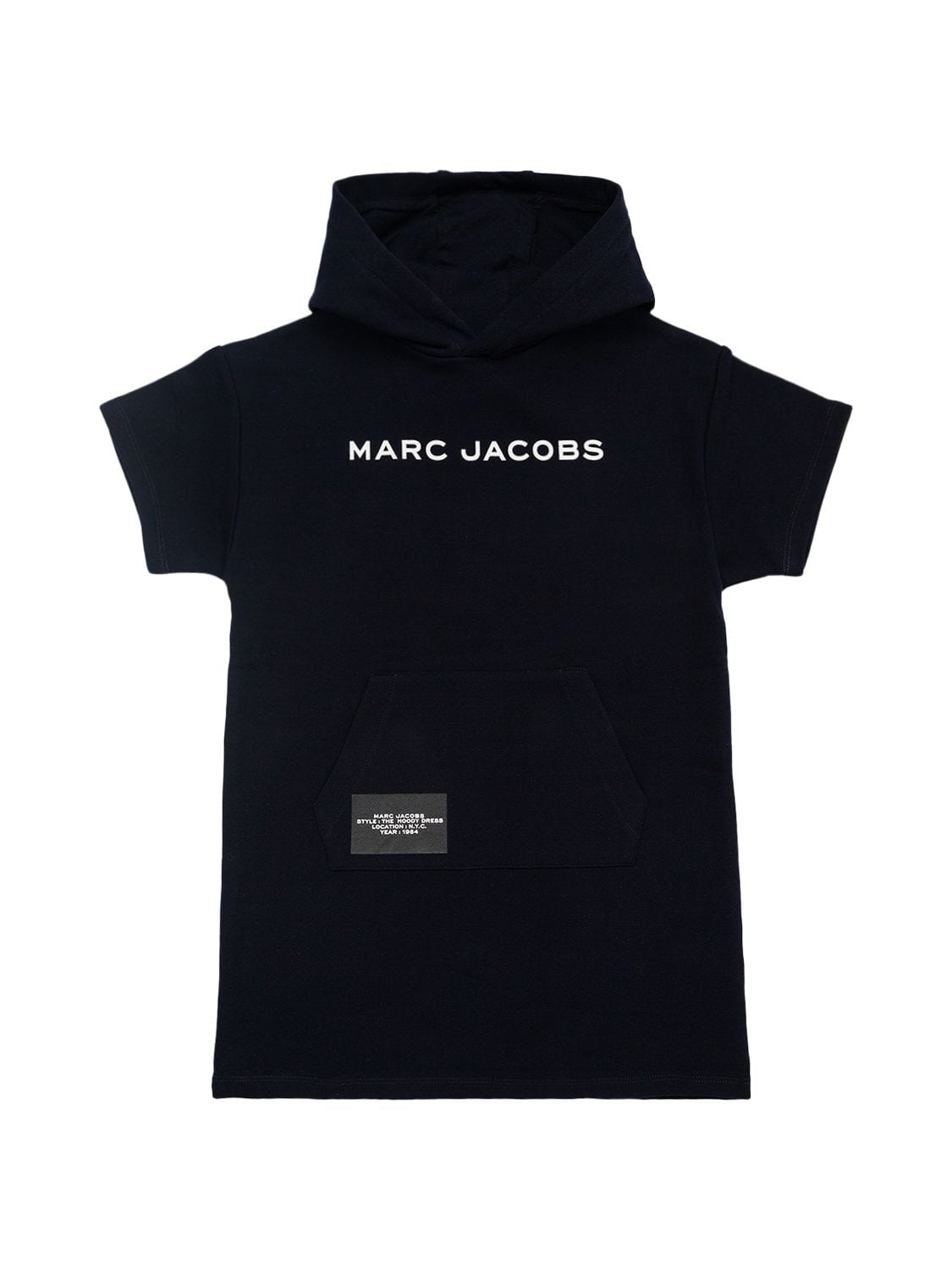 Marc Jacobs (the) Kids' Cotton Hooded Sweat Dress W/ Logo In Navy
