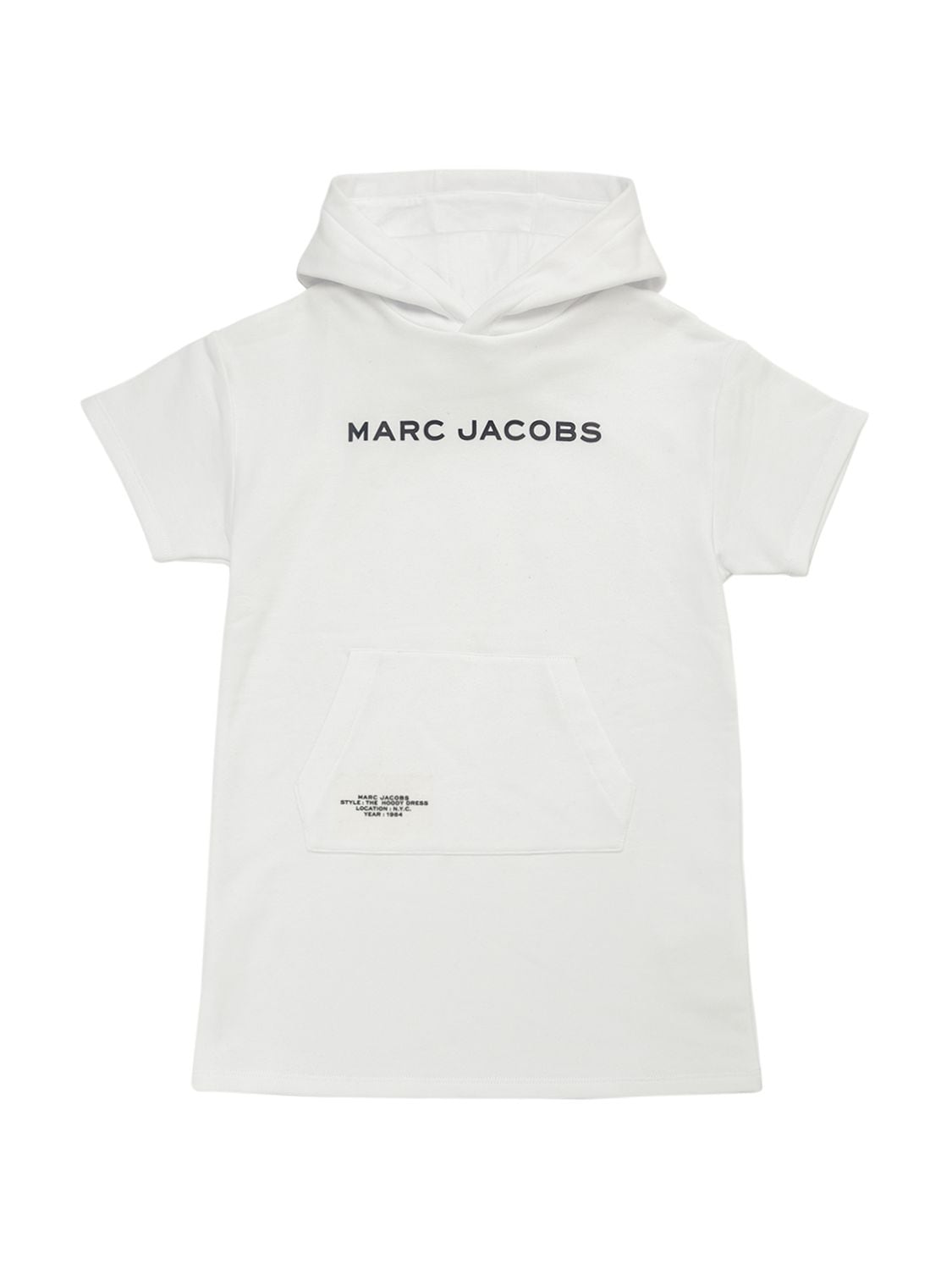 Marc Jacobs (the) Kids' Cotton Hooded Sweat Dress W/ Logo In White