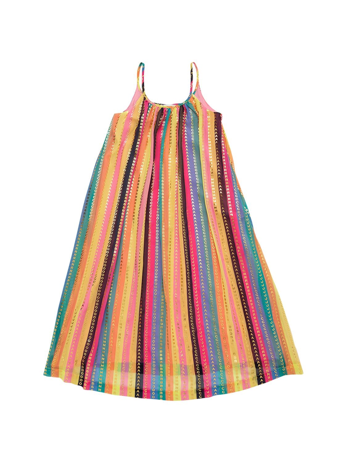 Marc Jacobs (the) Kids' Striped Sleeveless Party Dress W/ Logo In Multicolor