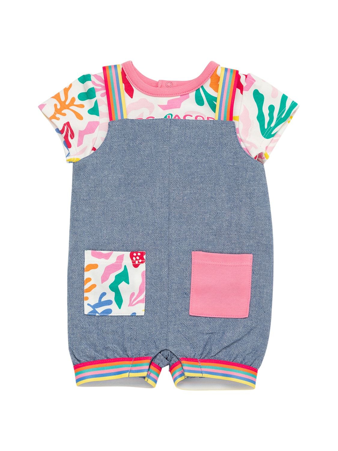 Marc Jacobs (the) Babies' 2-in-1 T-shirt & Overalls In Blue,multi