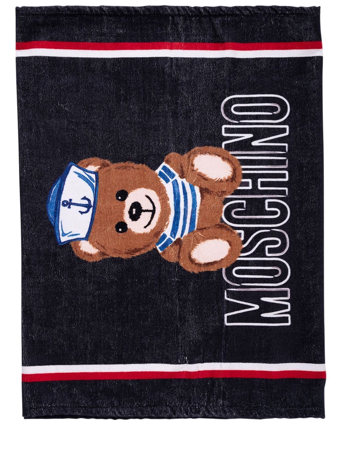 Moschino Printed Cotton Terry Towel In Navy
