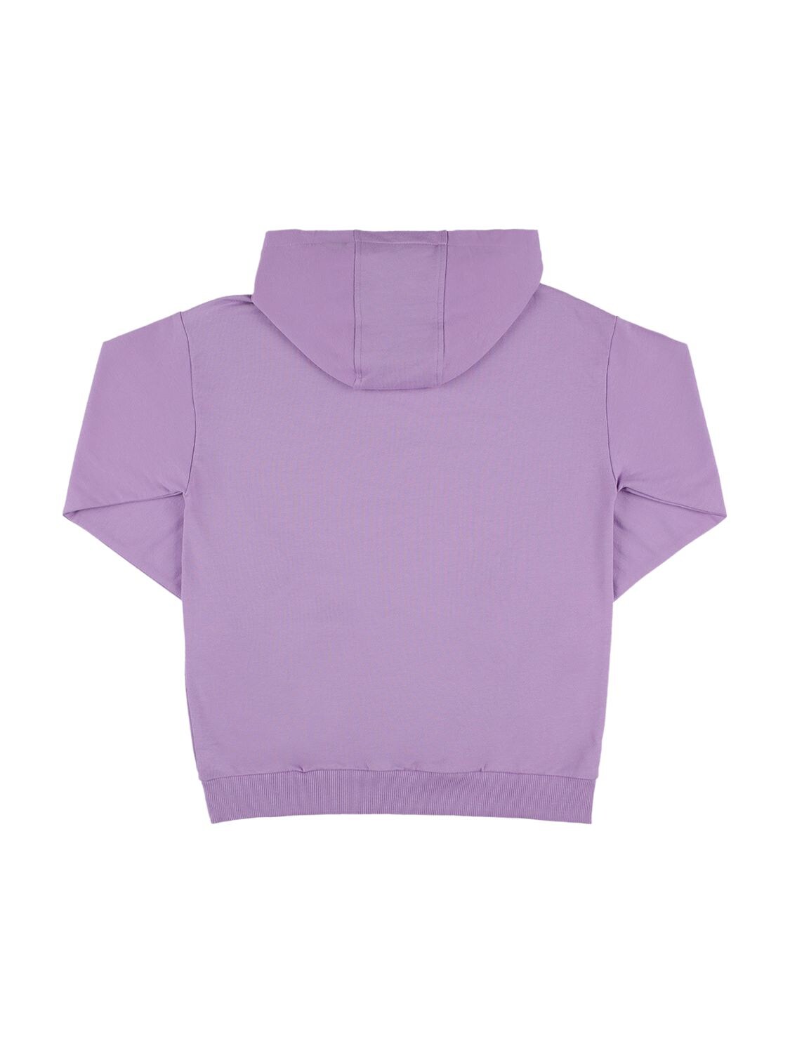Shop Versace Printed Cotton Sweatshirt Hoodie In Light Purple