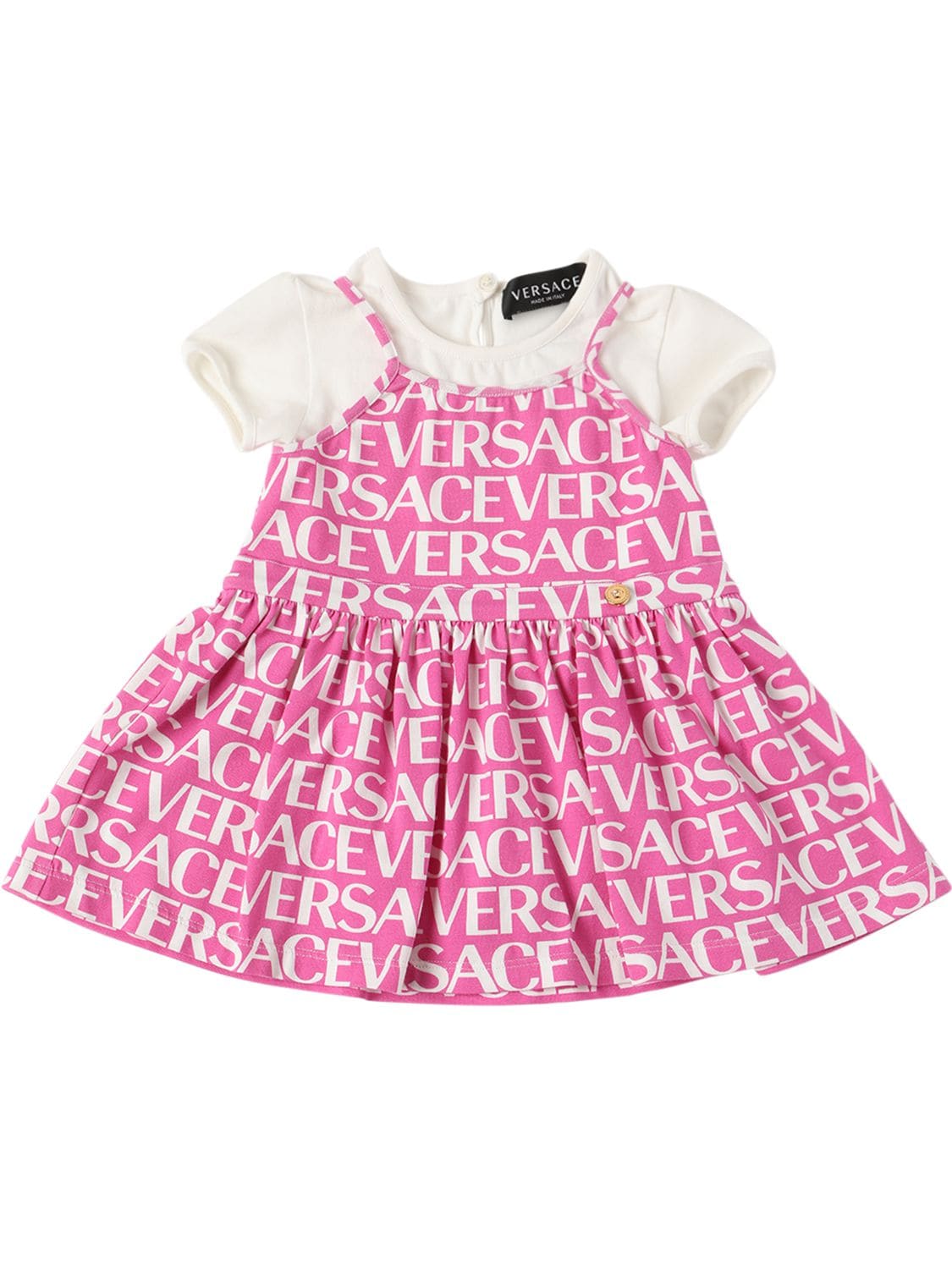 Logo Print Cotton Blend Jersey Dress – KIDS-GIRLS > CLOTHING > DRESSES