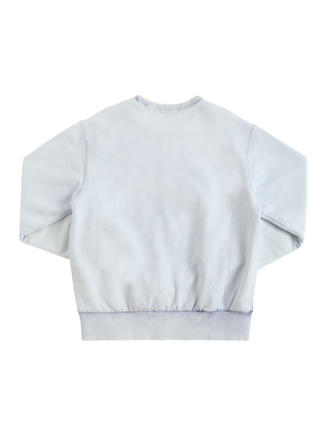 Shop Diesel Logo Print Cotton Jersey Sweatshirt In Off White,blue