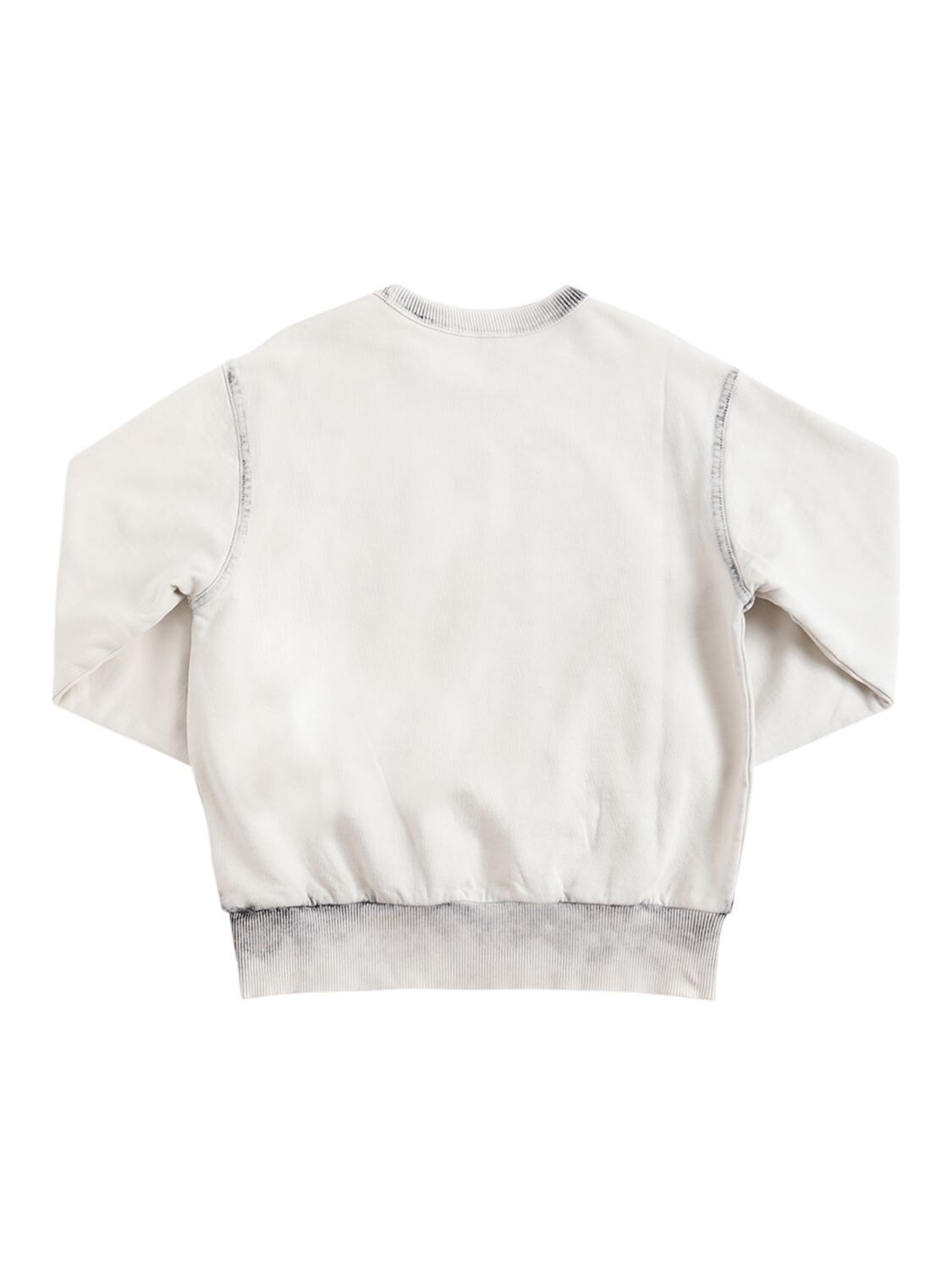 Shop Diesel Logo Print Cotton Jersey Sweatshirt In Off White,black