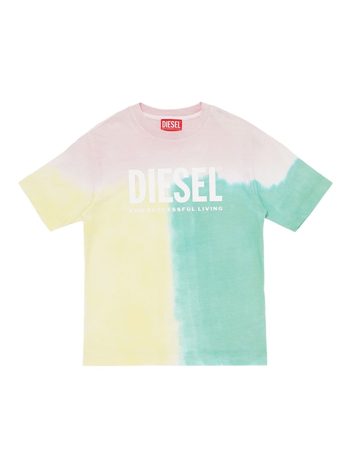Diesel Kids' Color Block Cotton Jersey T-shirt In Multicolor