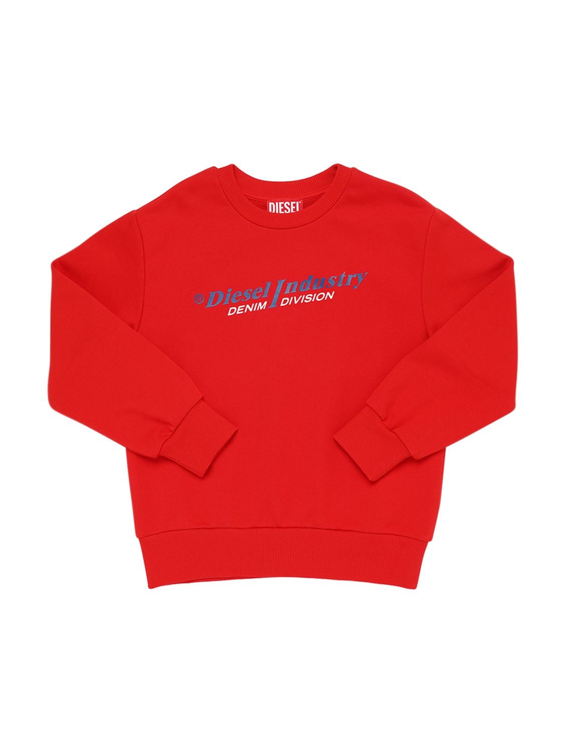 Diesel Kids' Logo Print Cotton Jersey Sweatshirt In Red