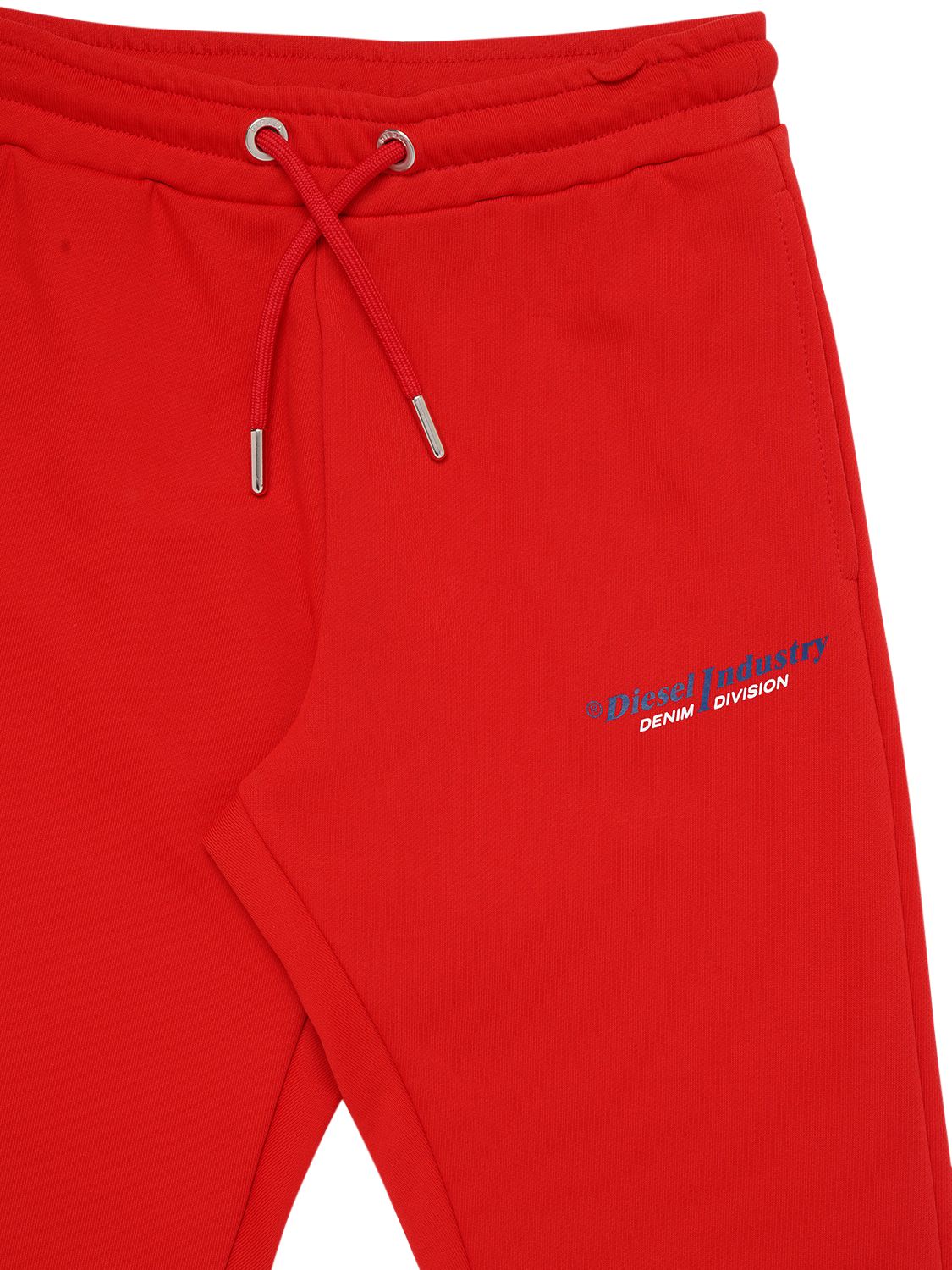 Shop Diesel Logo Print Cotton Sweatpants In Red