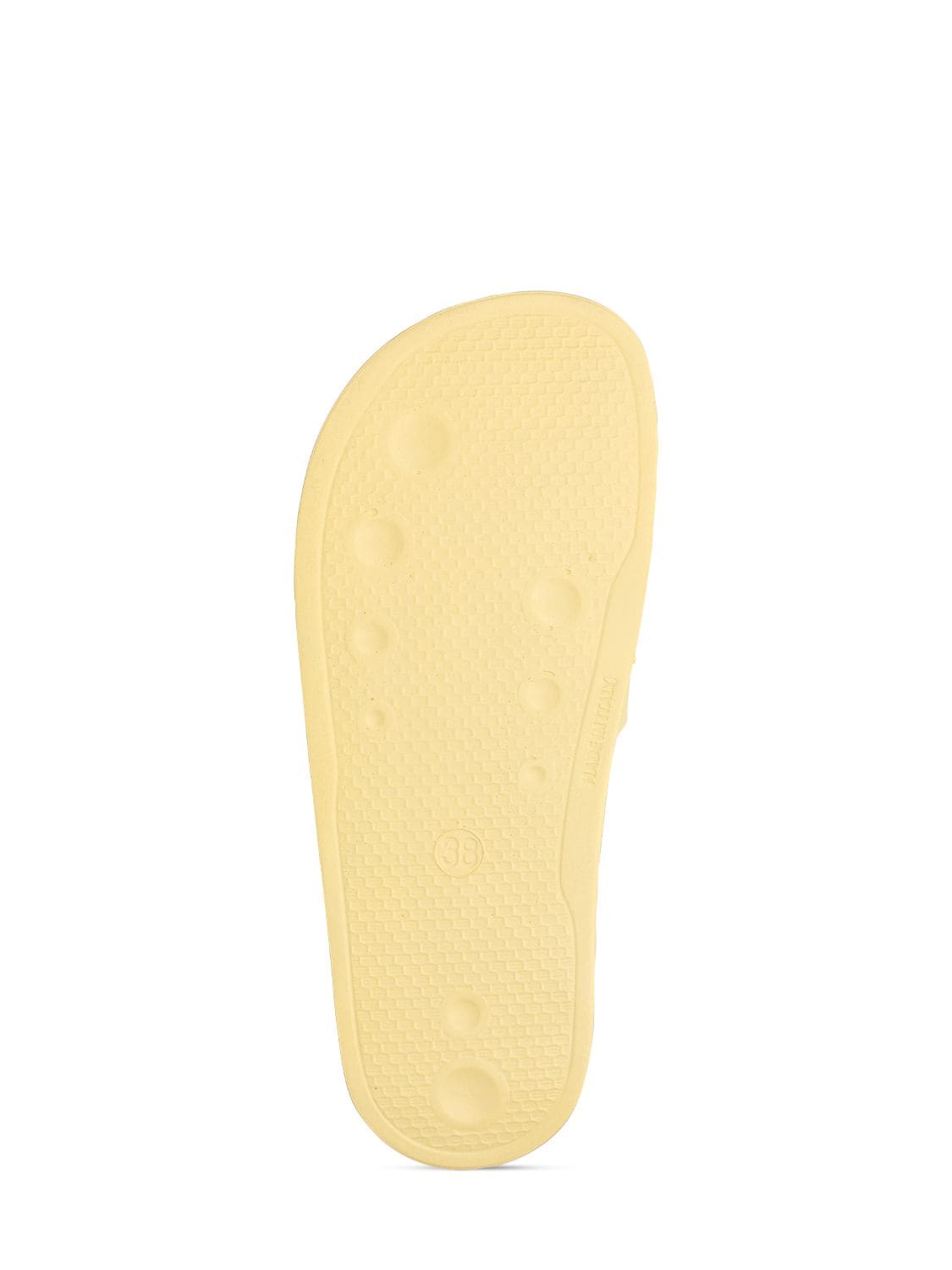 Shop Diesel Logo Rubber Slide Sandals In Yellow