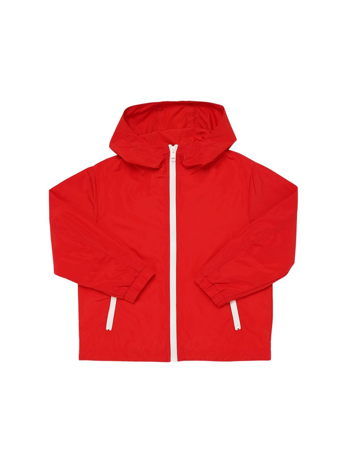 Shop Diesel Logo Print Nylon Windbreaker Jacket In Red