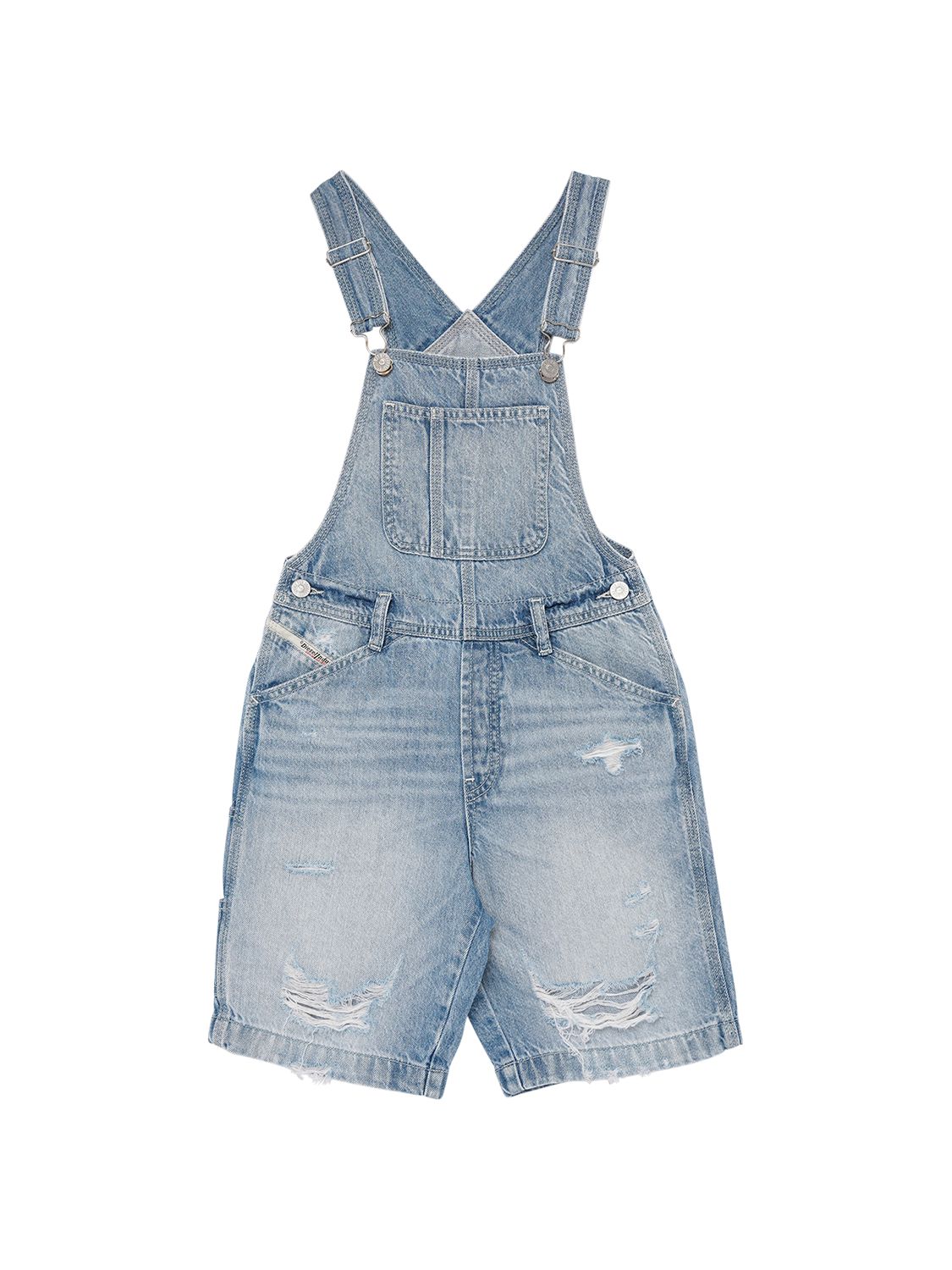 Distressed Denim Cotton Overalls – KIDS-GIRLS > CLOTHING > OVERALLS & JUMPSUITS