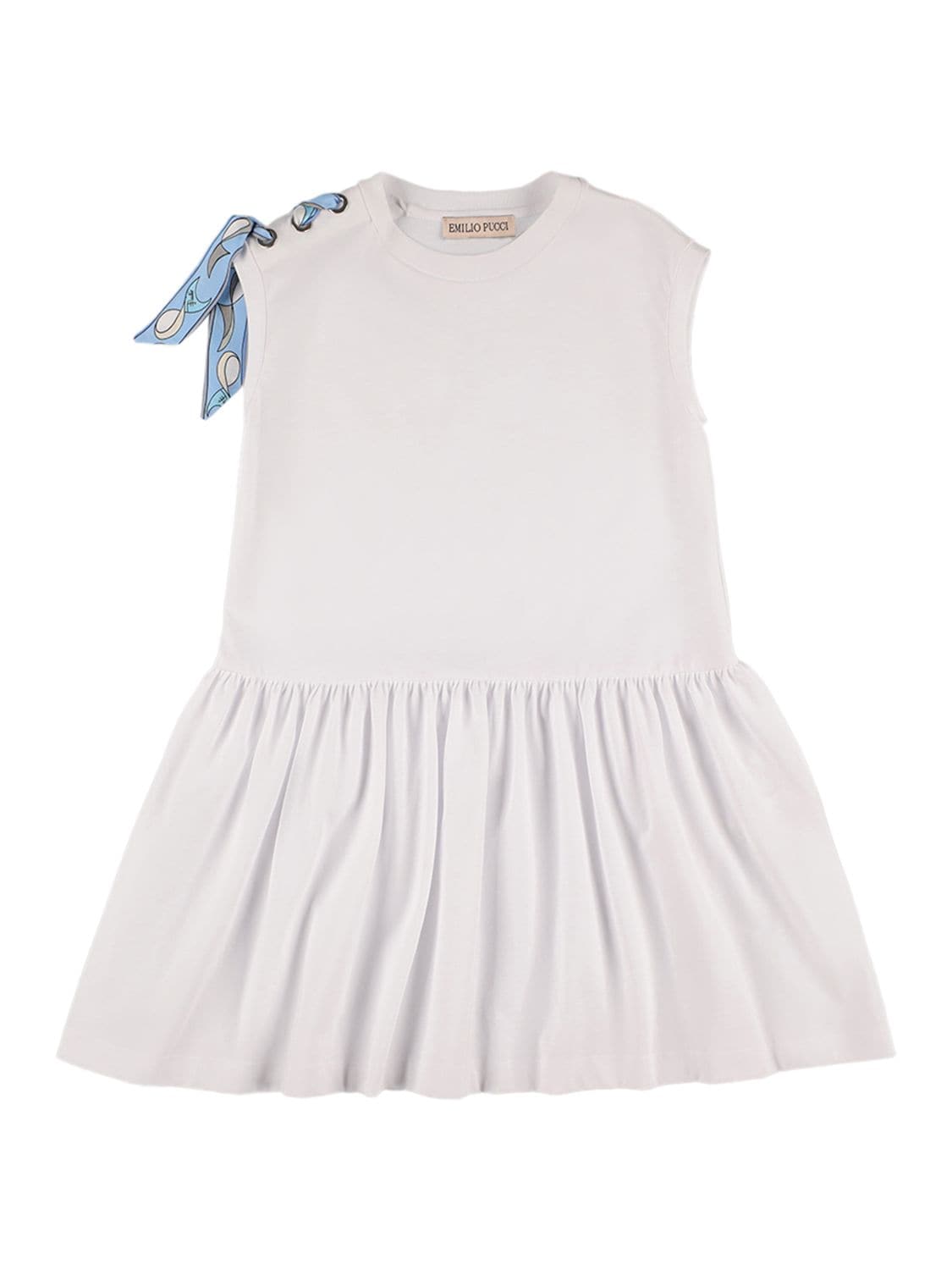 Pucci Kids' Organic Cotton Jersey Dress In White