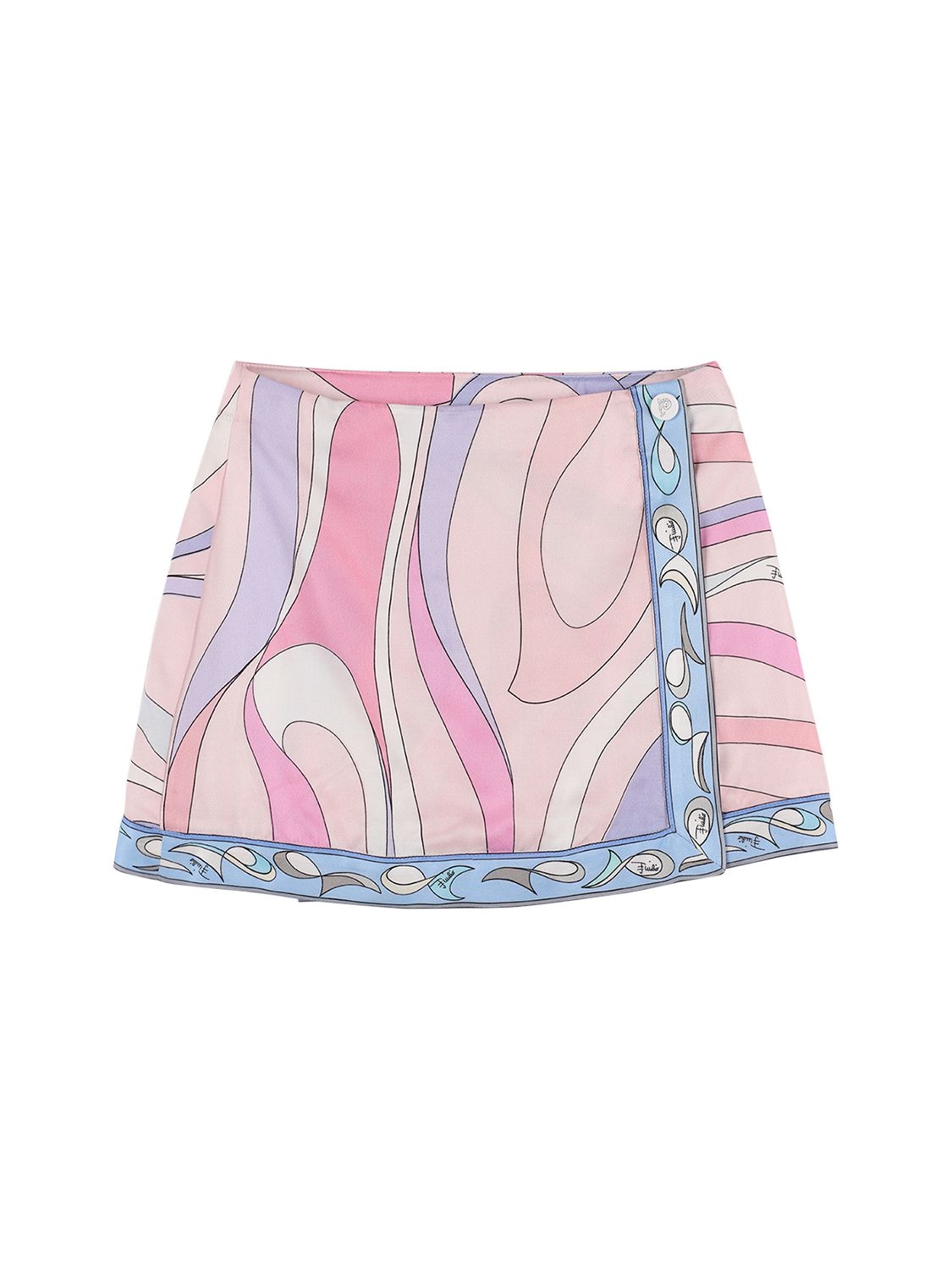 Pucci Kids' Printed Viscose Skirt In Pink