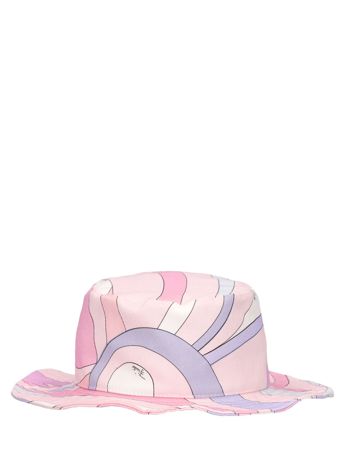 Pucci Kids' Printed Cotton Bucket Hat In Pink