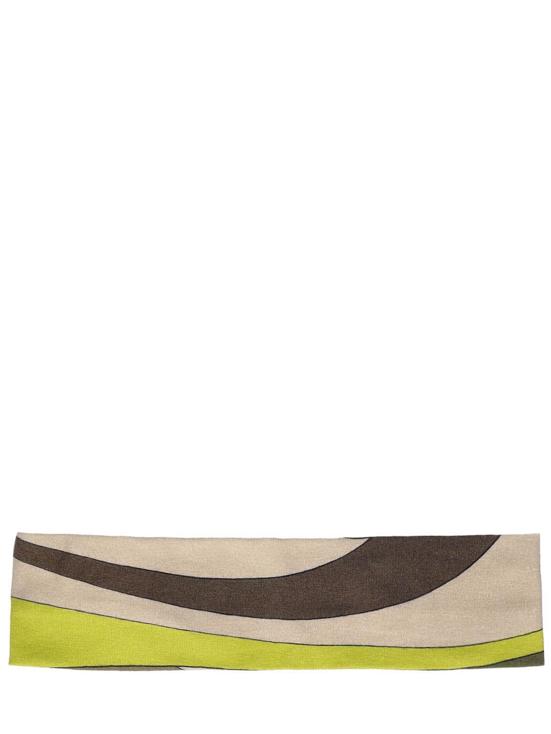 Pucci Kids' Printed Cotton Headband In Military Green