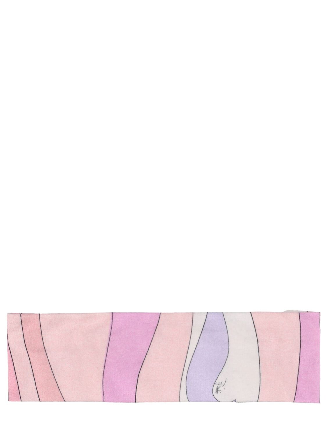 Pucci Kids' Printed Cotton Headband In Pink
