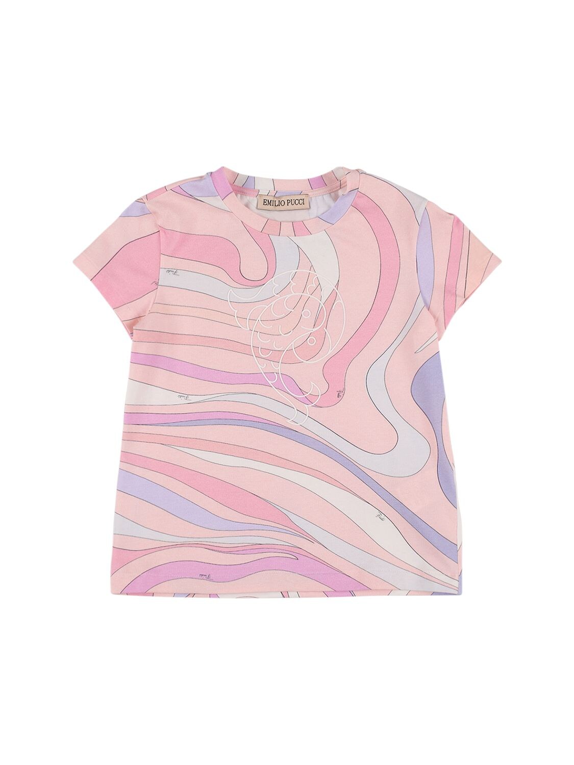 Pucci Kids' All Over Print Cotton Jersey T-shirt In Pink