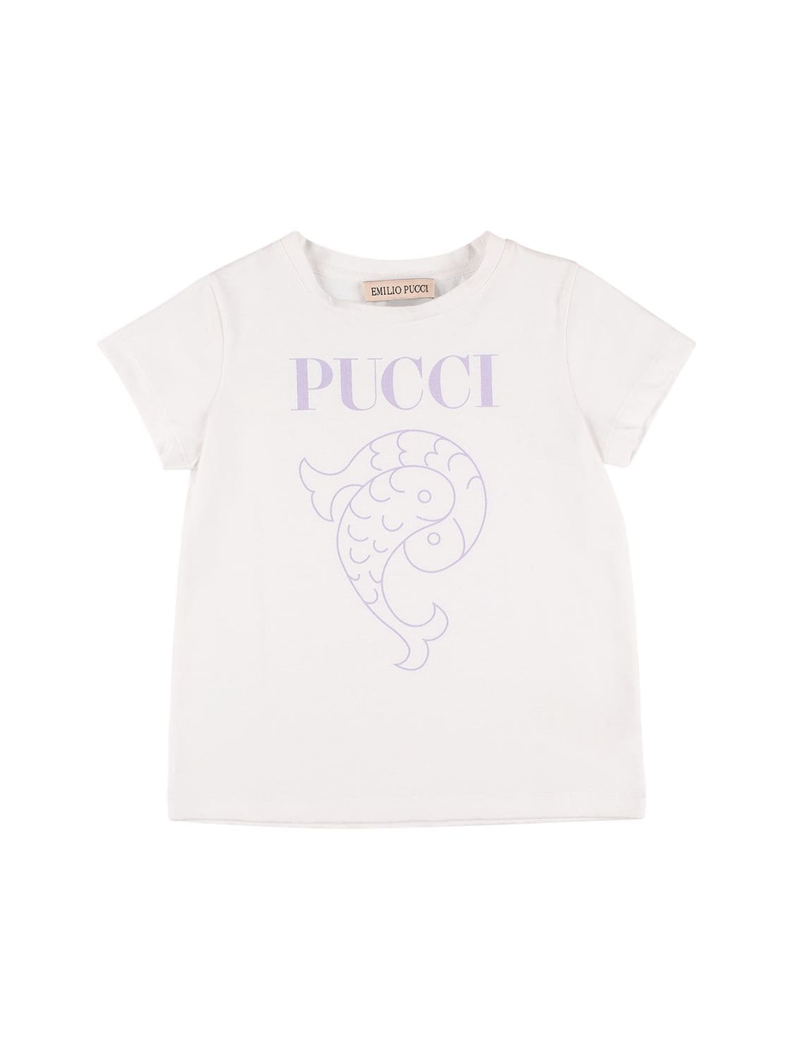 Pucci Kids' Logo Print Cotton Jersey T-shirt In Pink