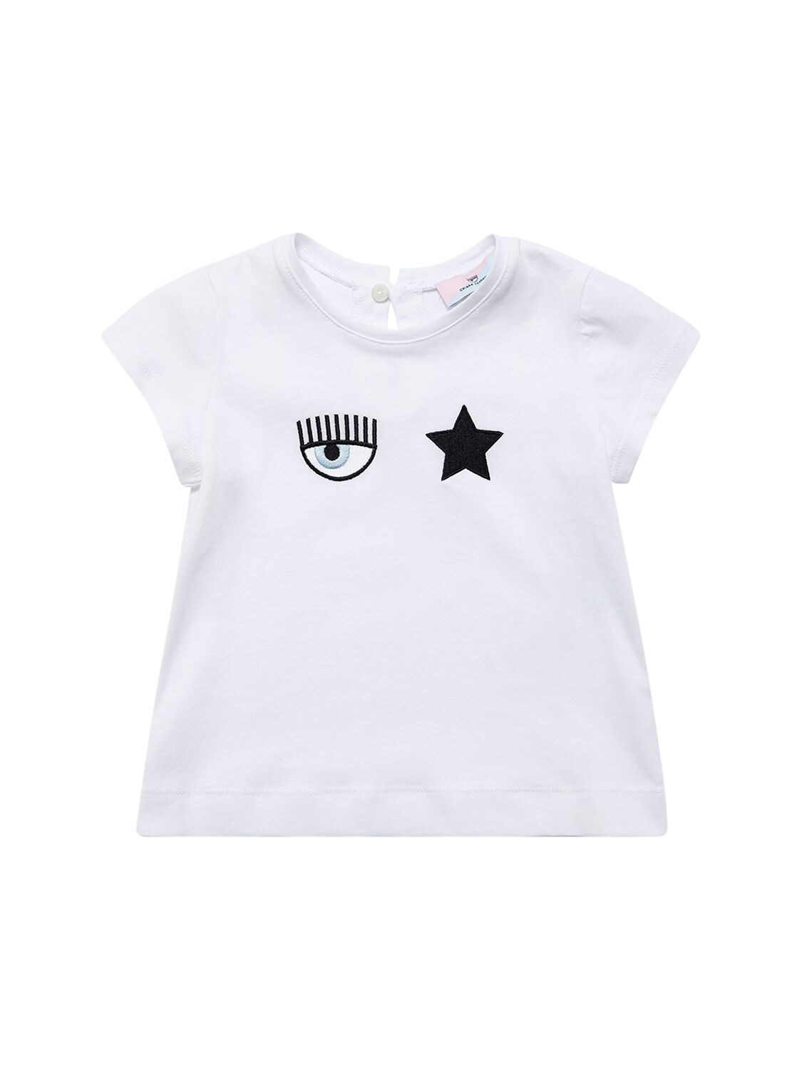 Chiara Ferragni Kids' Embroidered Logo Cotton Jersey T-shirt In White