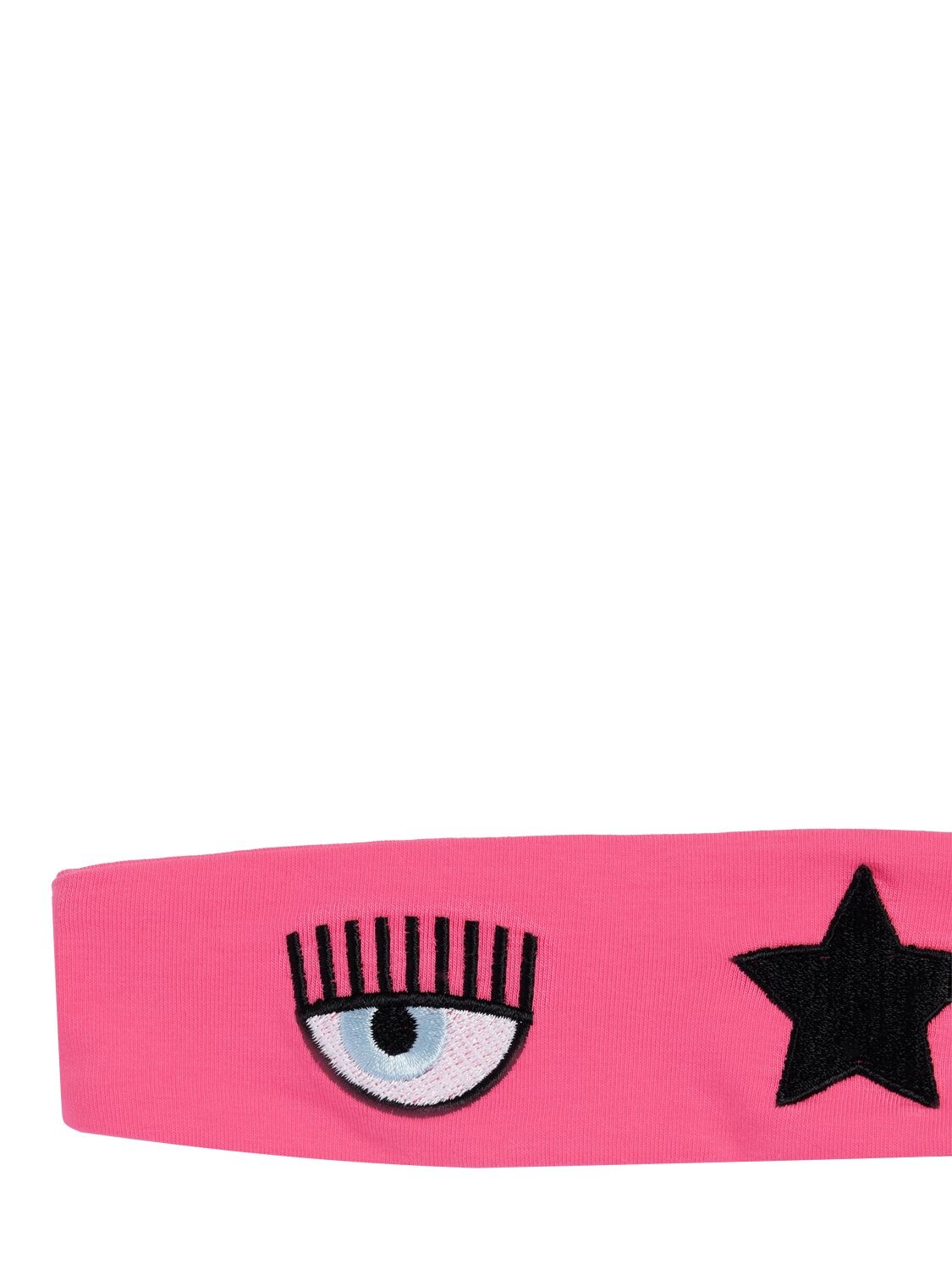 Chiara Ferragni Eye & Star Cotton Jersey Headband In Dark Pink