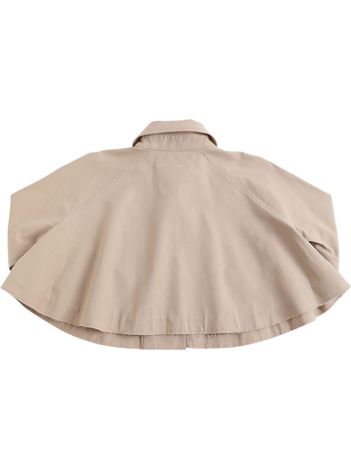 Shop Mm6 Maison Margiela Logo Embroidered Cotton Gabardine Jacket In Beige